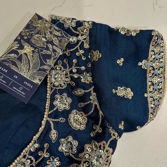 Blue and Gold Lehenga - size small - Picture 7 of 11